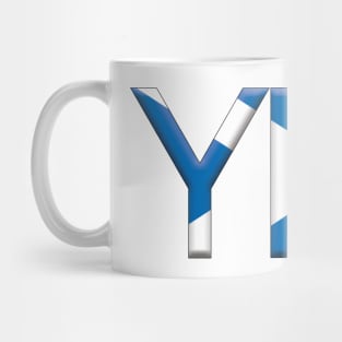 YES, 3D Pro Scottish Independence Saltire Flag Text Slogan Mug